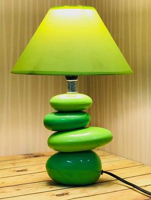 elegant green colour ceramic table lamp - 16911161 - Standard Image - 2