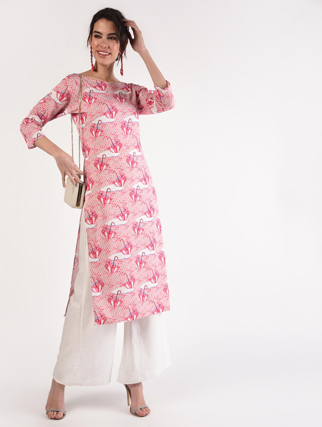 digital print straight kurta - 16911191 - Zoom Image - 1