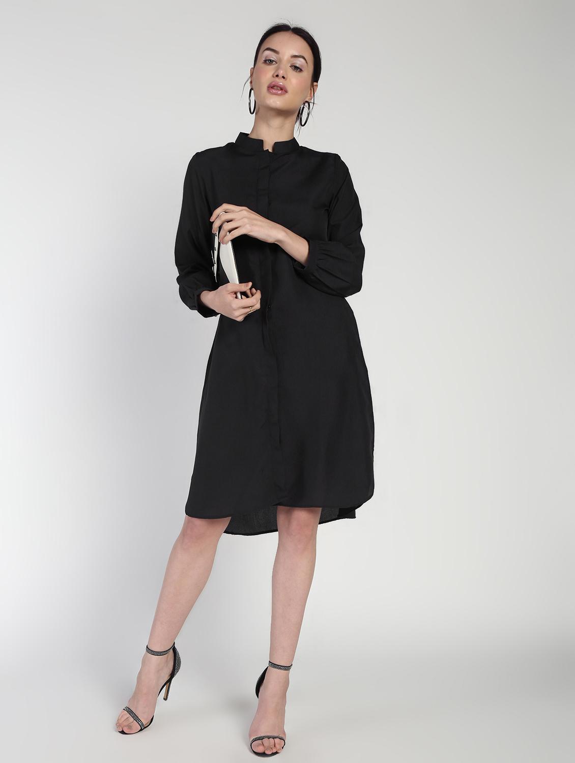 concealed placket shirt dress - 16911298 - Zoom Image - 1