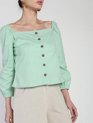 button-up crop top - 16911303 - Standard Image - 5