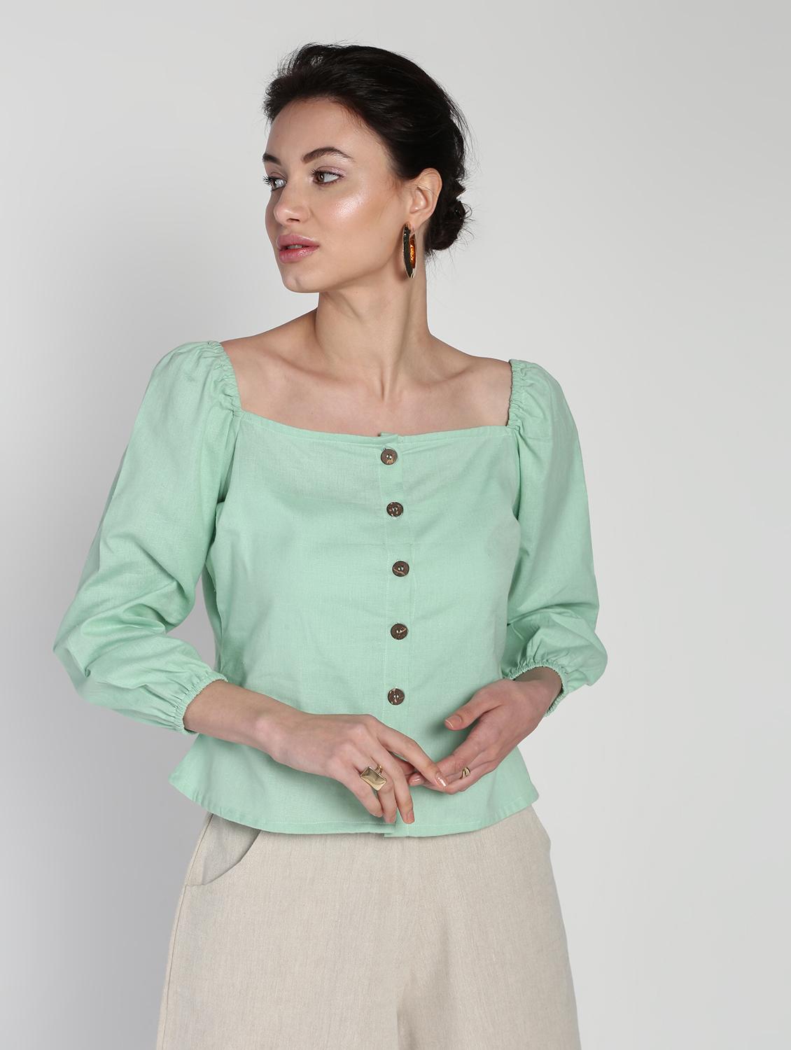 button-up crop top - 16911303 - Zoom Image - 1
