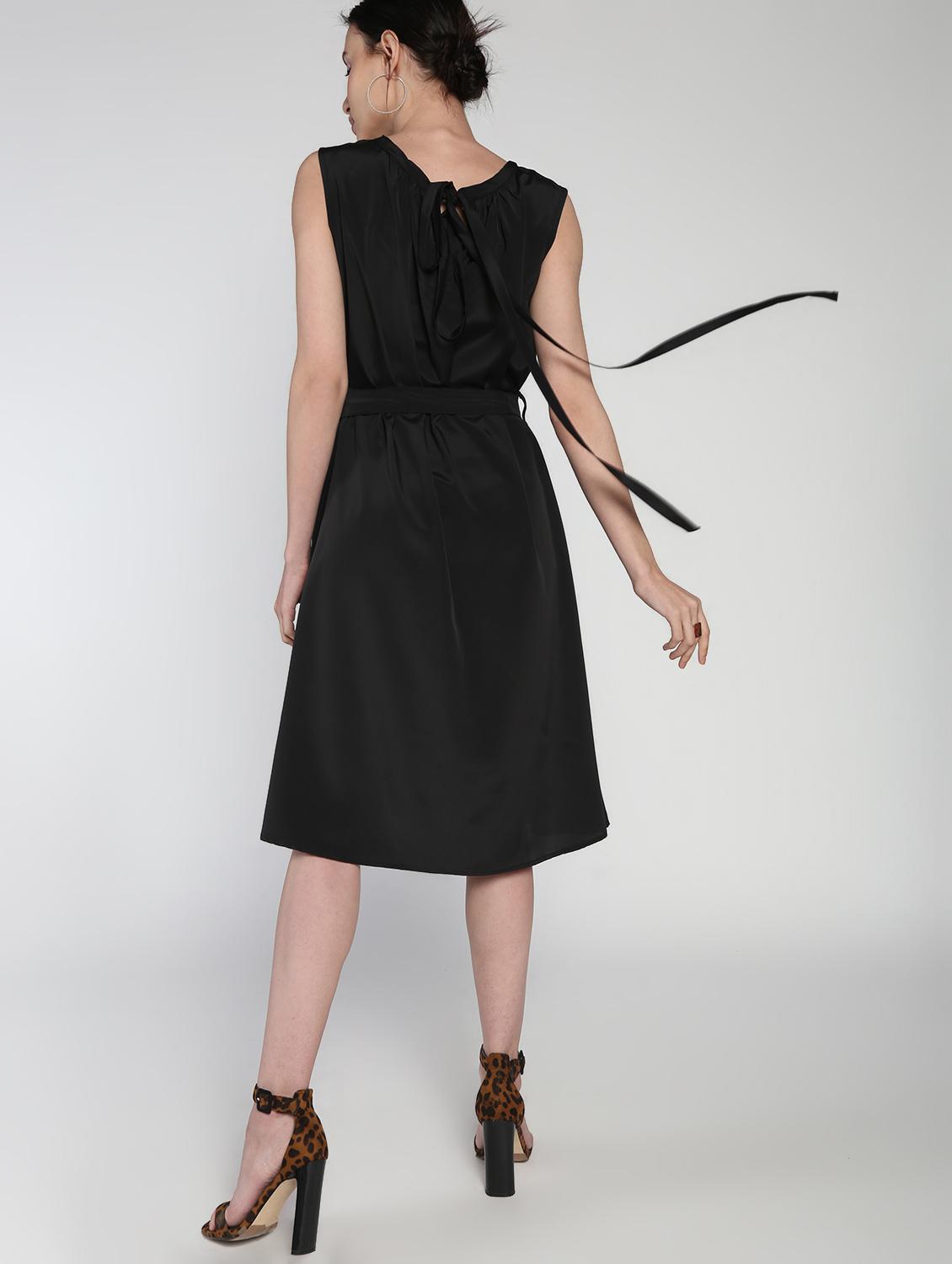 tie knot detail flared dress - 16911304 - Zoom Image - 4