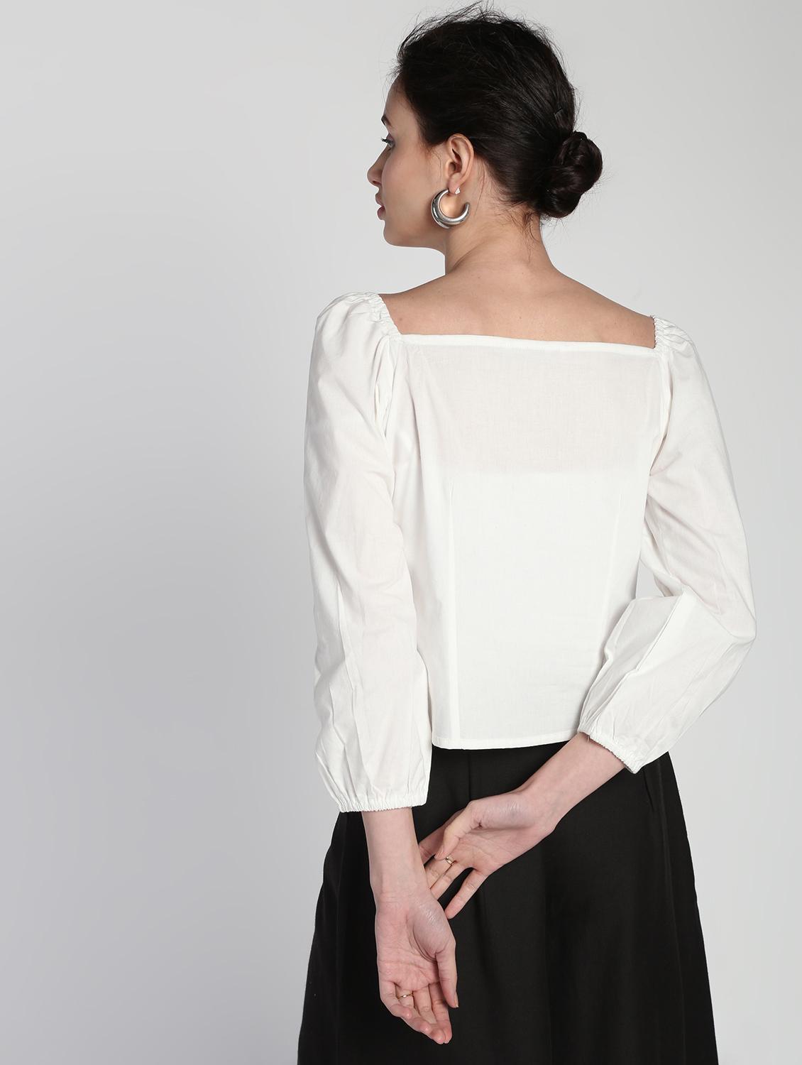 square neck button-up top - 16911305 - Zoom Image - 3