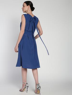 tie knot detail flared dress - 16911306 - Standard Image - 3