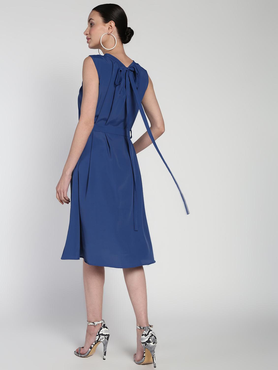 tie knot detail flared dress - 16911306 - Zoom Image - 3