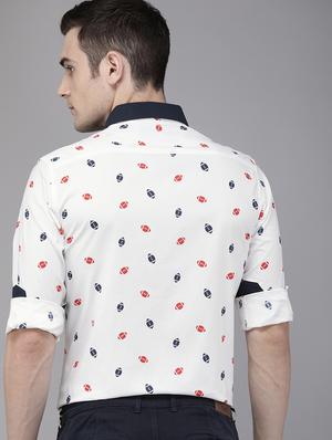 white printed casual shirt - 16912366 - Standard Image - 3