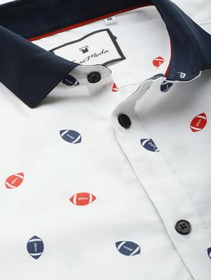 white printed casual shirt - 16912366 - Standard Image - 4