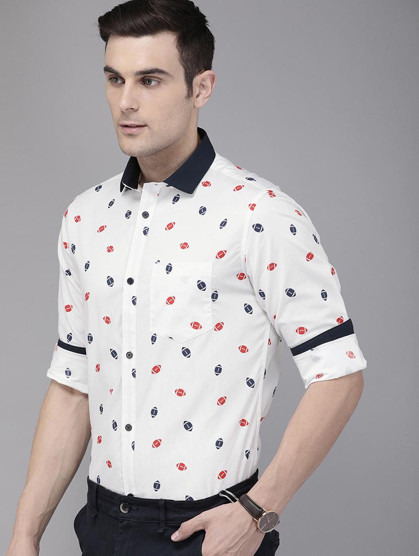 white printed casual shirt - 16912366 - Zoom Image - 2