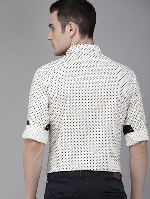 white polka dot print casual shirt - 16912387 - Standard Image - 3