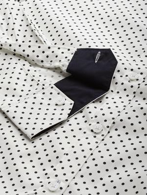 white polka dot print casual shirt - 16912387 - Standard Image - 6