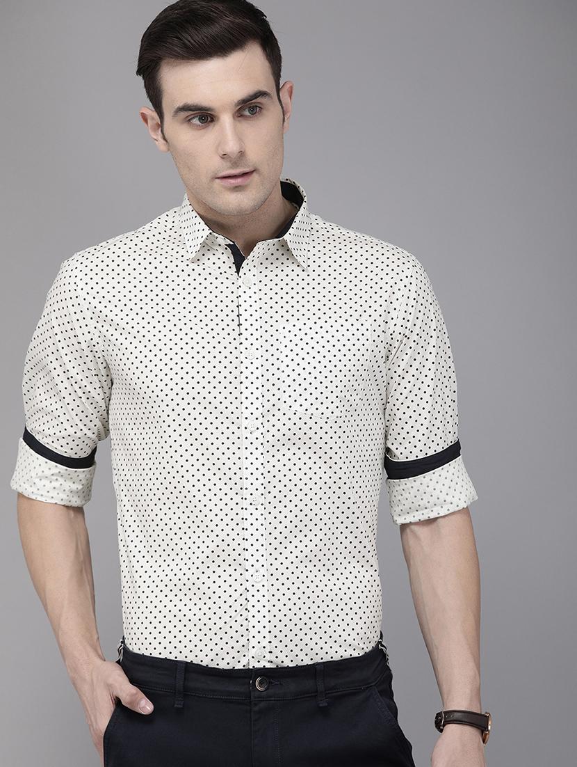 white polka dot print casual shirt - 16912387 - Zoom Image - 1