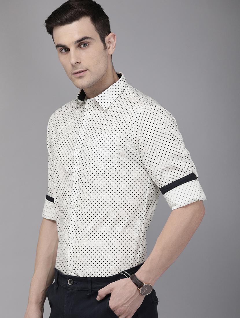 white polka dot print casual shirt - 16912387 - Zoom Image - 2