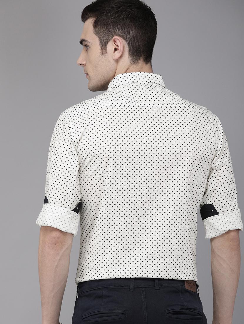 white polka dot print casual shirt - 16912387 - Zoom Image - 3