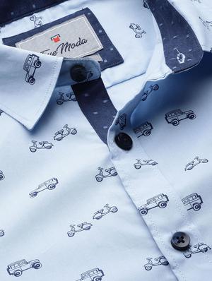 blue printed casual shirt - 16912389 - Standard Image - 5