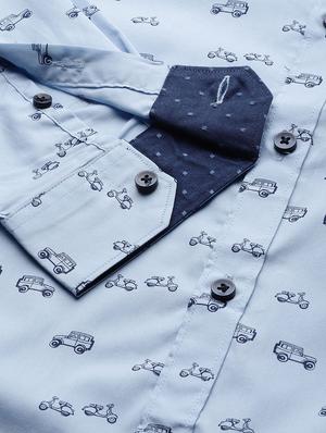 blue printed casual shirt - 16912389 - Standard Image - 6