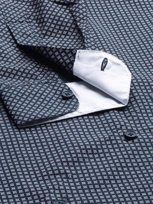 navy blue printed casual shirt - 16912400 - Standard Image - 5