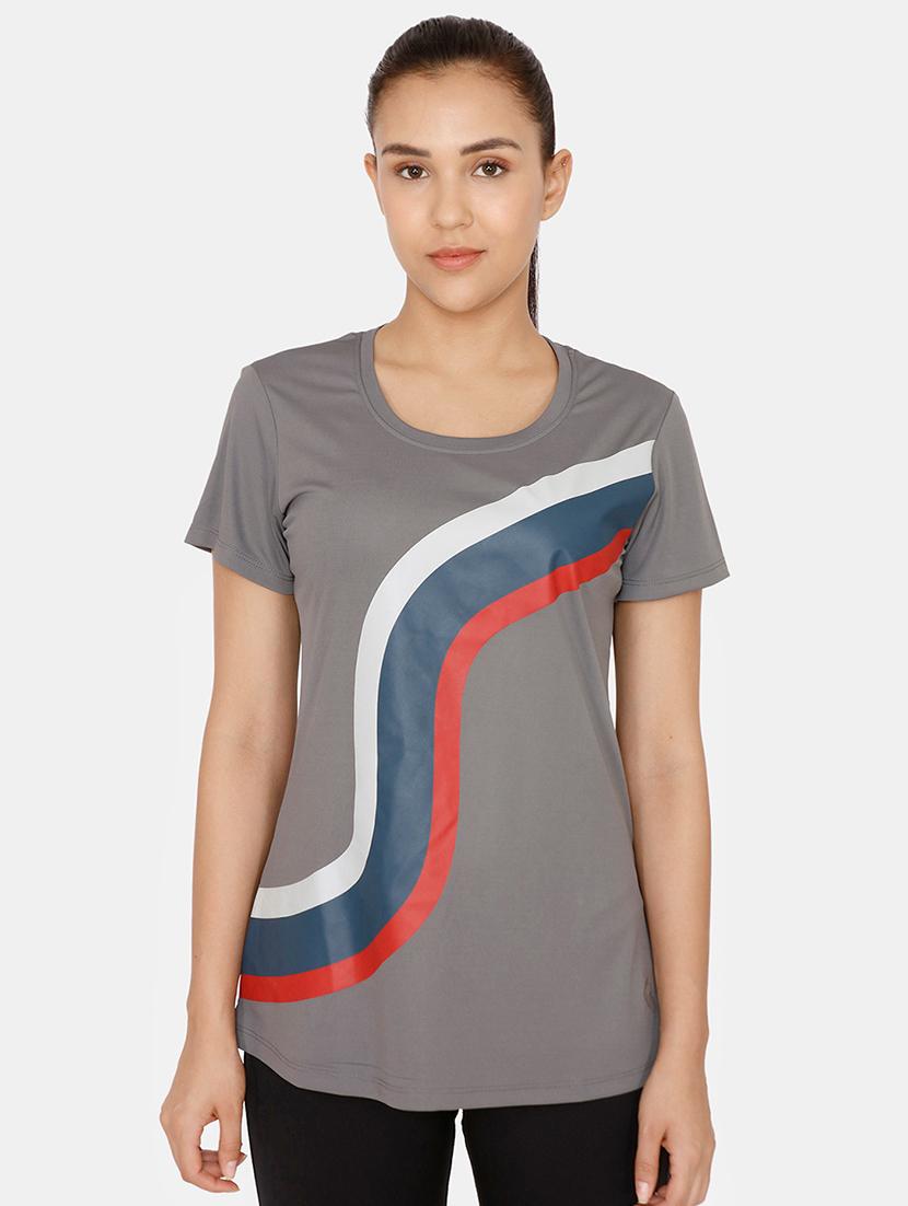 round neck printed sports tee - 16912423 - Zoom Image - 1