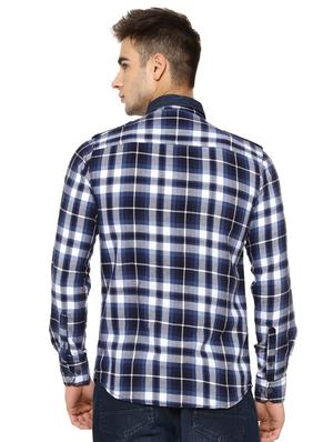 blue checkered casual shirt - 16912998 - Standard Image - 3