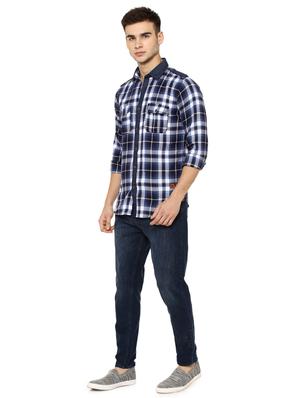 blue checkered casual shirt - 16912998 - Standard Image - 4