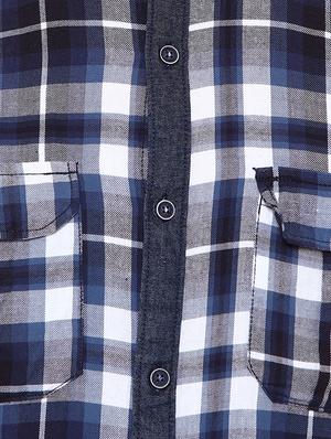 blue checkered casual shirt - 16912998 - Standard Image - 5