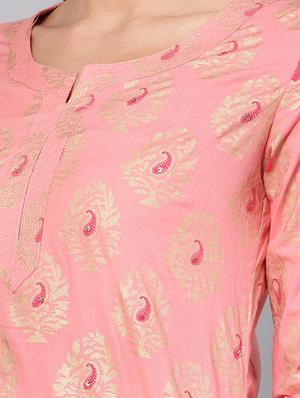 gold print kurta palazzo set - 16913182 - Standard Image - 5
