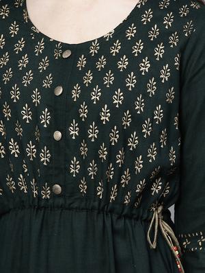 bottle green kurta palazzo set - 16913184 - Standard Image - 6