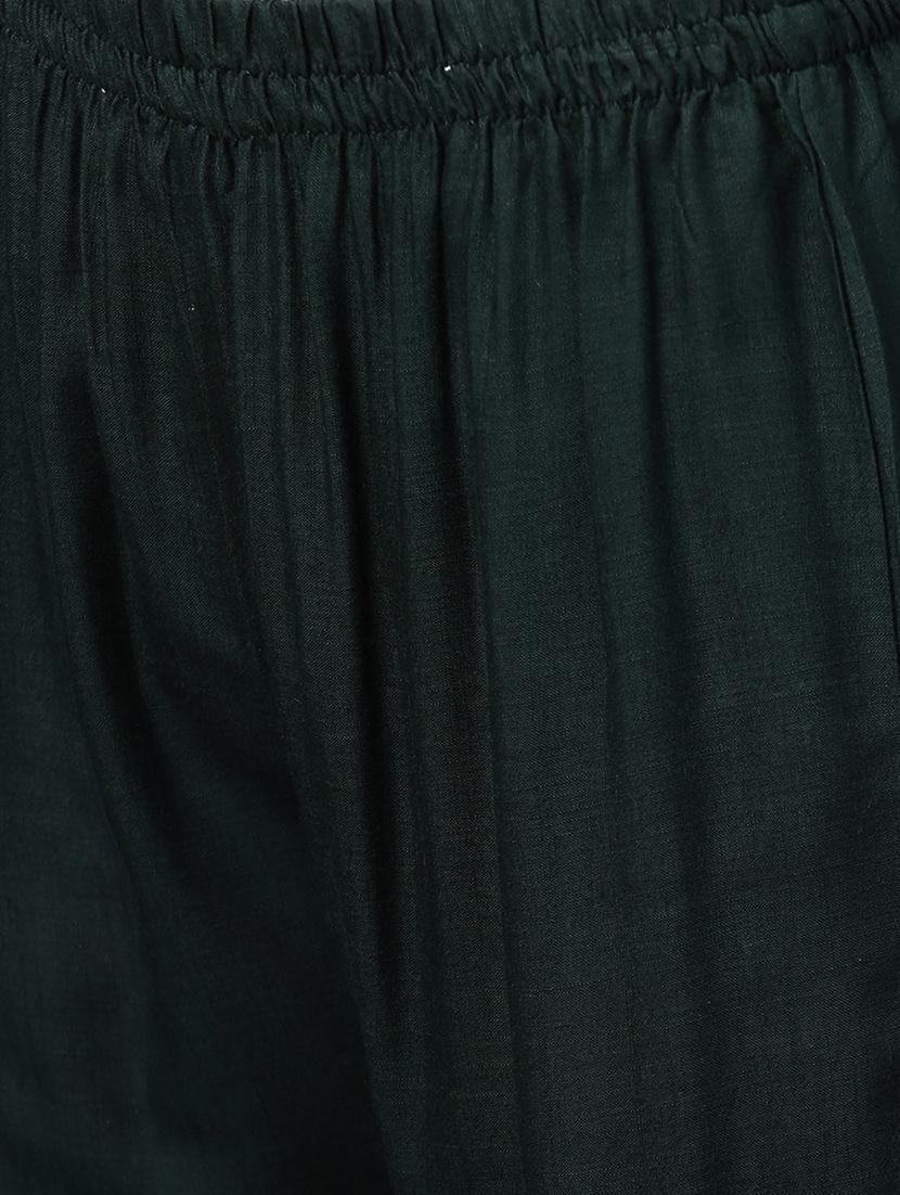 bottle green kurta palazzo set - 16913184 - Zoom Image - 5