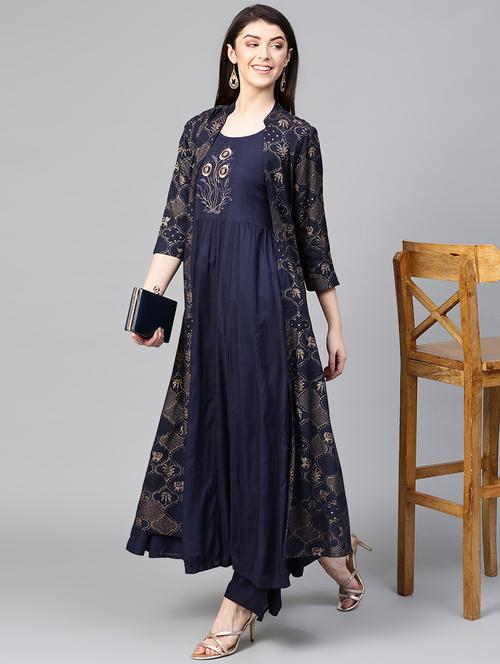 solid kurta palazzo set - 16913188 - Standard Image - 1