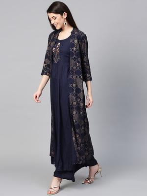 solid kurta palazzo set - 16913188 - Standard Image - 2