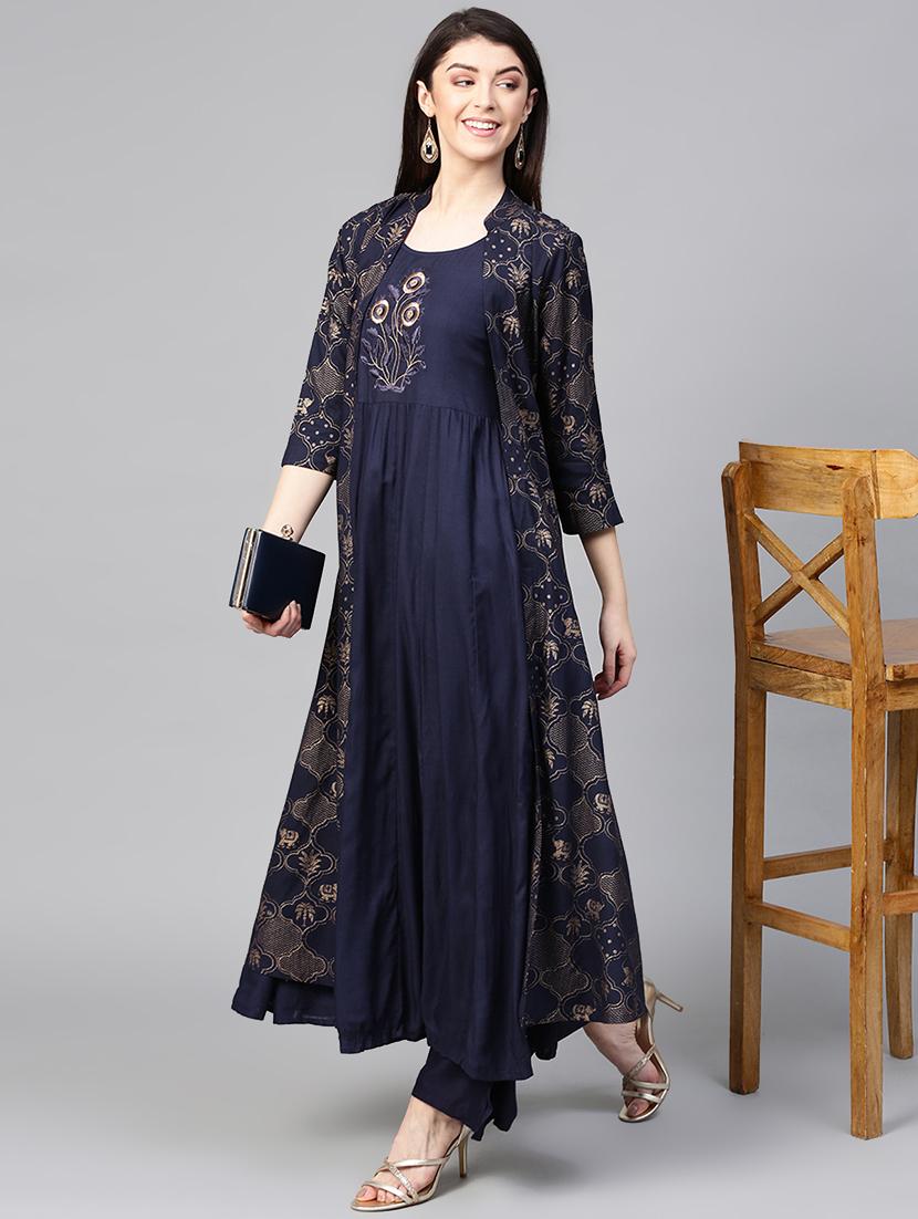 solid kurta palazzo set - 16913188 - Zoom Image - 1