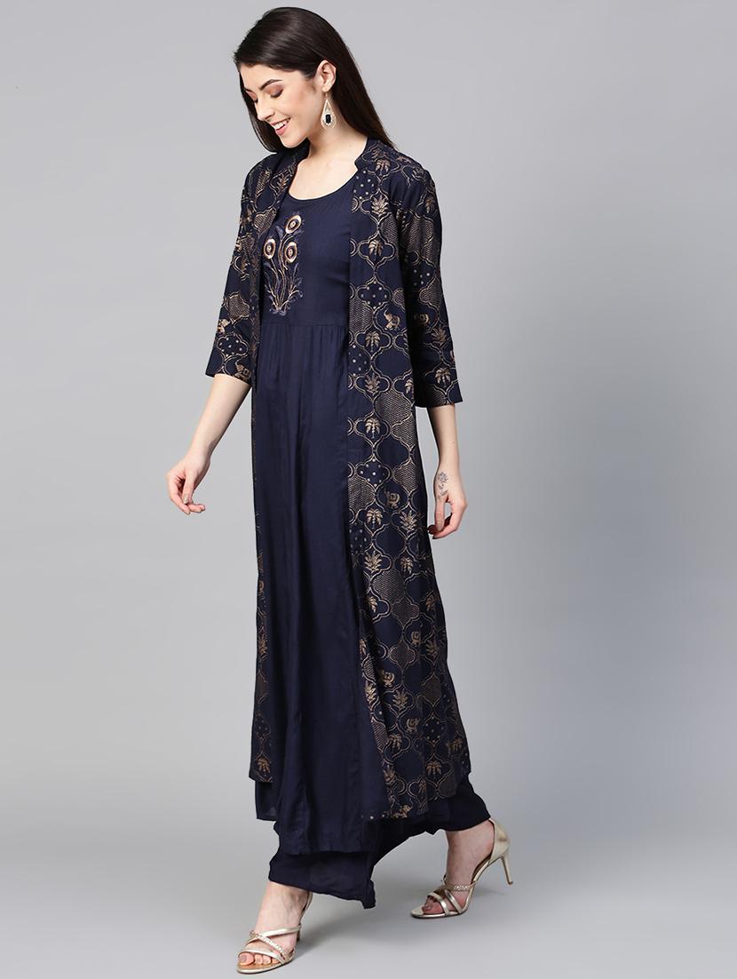 solid kurta palazzo set - 16913188 - Zoom Image - 2