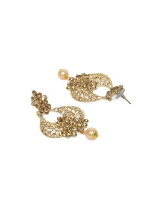 gold brass chandballi earring - 16913442 - Standard Image - 3