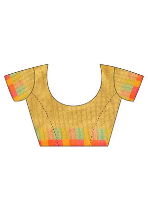 checkered printed saree with blouse - 16913479 - Standard Image - 2