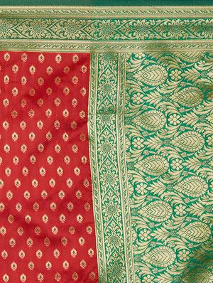 self design woven saree with blouse - 16913512 - Standard Image - 4
