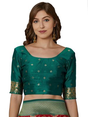 self design woven saree with blouse - 16913517 - Standard Image - 3