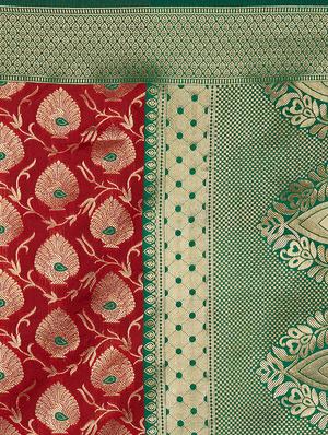 self design woven saree with blouse - 16913517 - Standard Image - 4