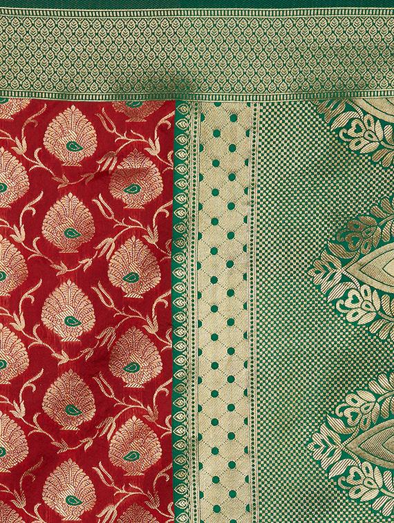 self design woven saree with blouse - 16913517 - Zoom Image - 4