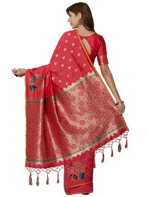 self design woven saree with blouse - 16913523 - Standard Image - 2