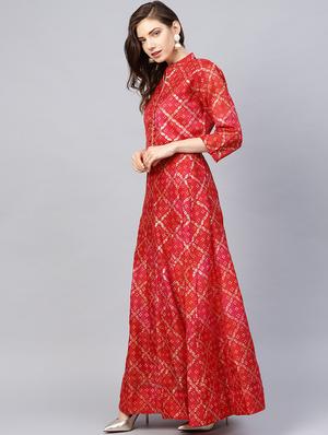 bandhani print anarkali kurta - 16913560 - Standard Image - 2