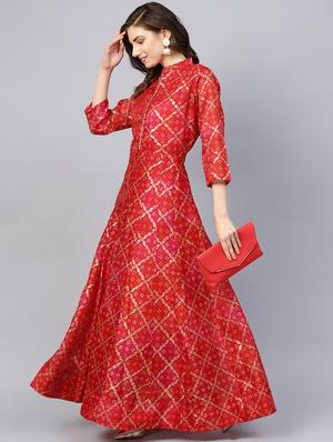 bandhani print anarkali kurta - 16913560 - Standard Image - 4