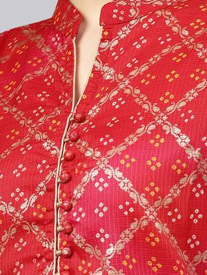 bandhani print anarkali kurta - 16913560 - Standard Image - 5