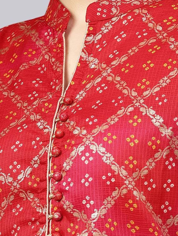 bandhani print anarkali kurta - 16913560 - Zoom Image - 5