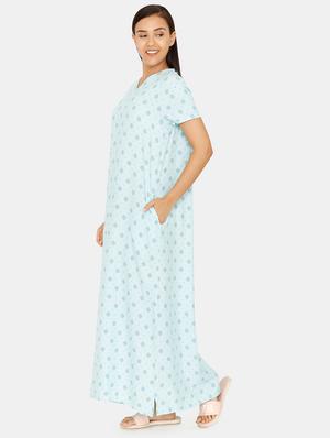 v-neck printed nighty - 16914074 - Standard Image - 2