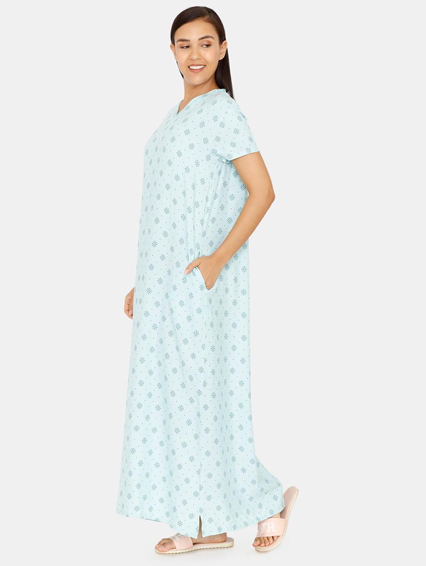 v-neck printed nighty - 16914074 - Zoom Image - 2