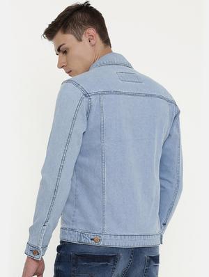 light blue ripped denim jacket - 16914209 - Standard Image - 3