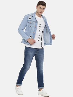 light blue ripped denim jacket - 16914209 - Standard Image - 4