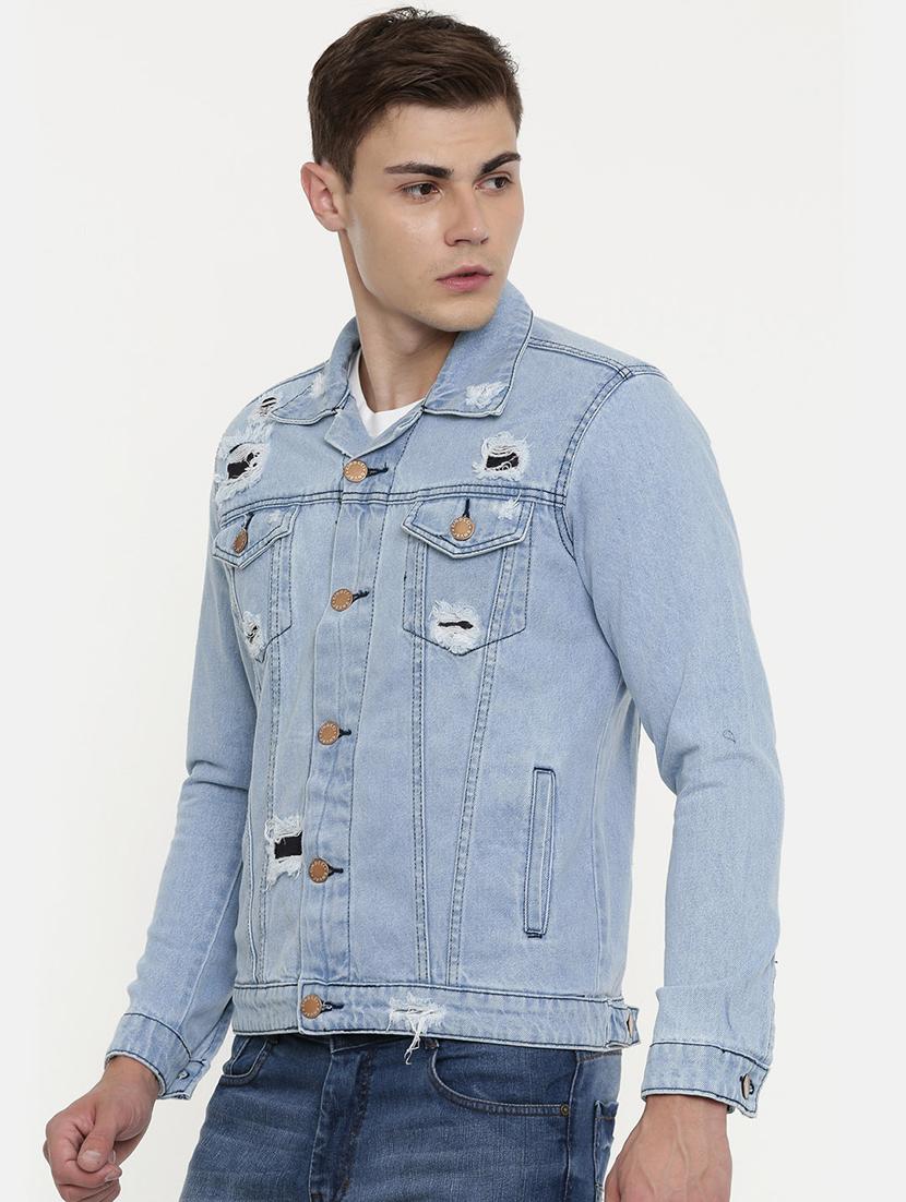 light blue ripped denim jacket - 16914209 - Zoom Image - 2