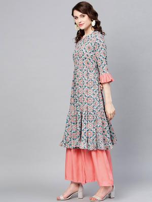 geometrical a-line kurta - 16914872 - Standard Image - 2