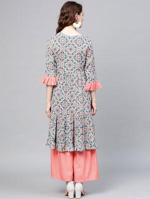 geometrical a-line kurta - 16914872 - Standard Image - 3