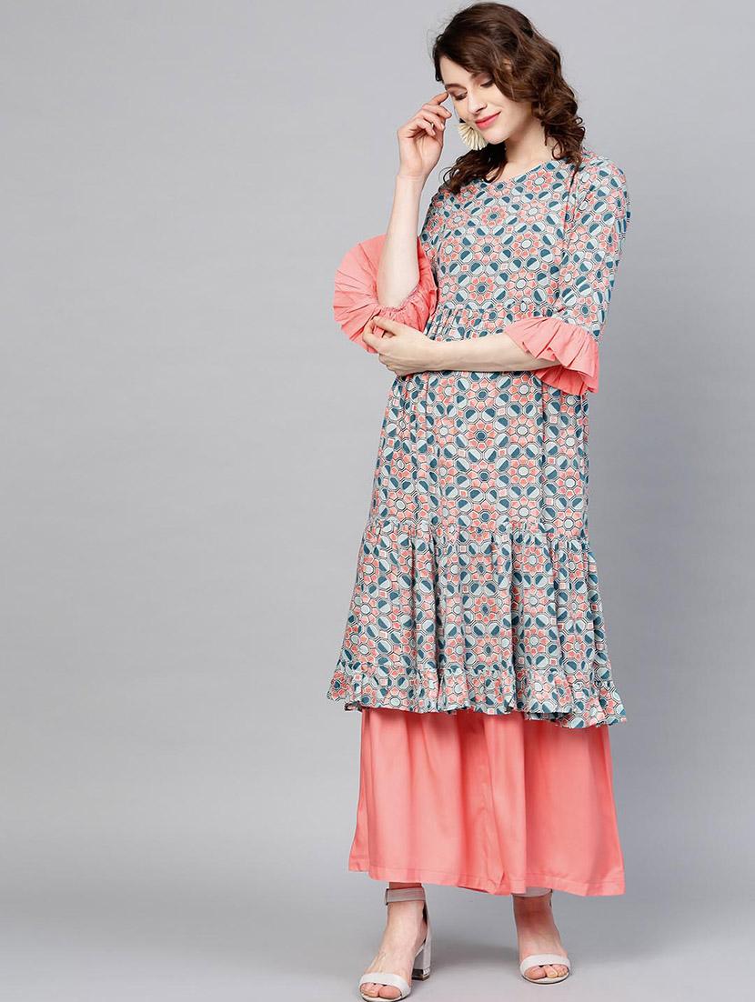 geometrical a-line kurta - 16914872 - Zoom Image - 1